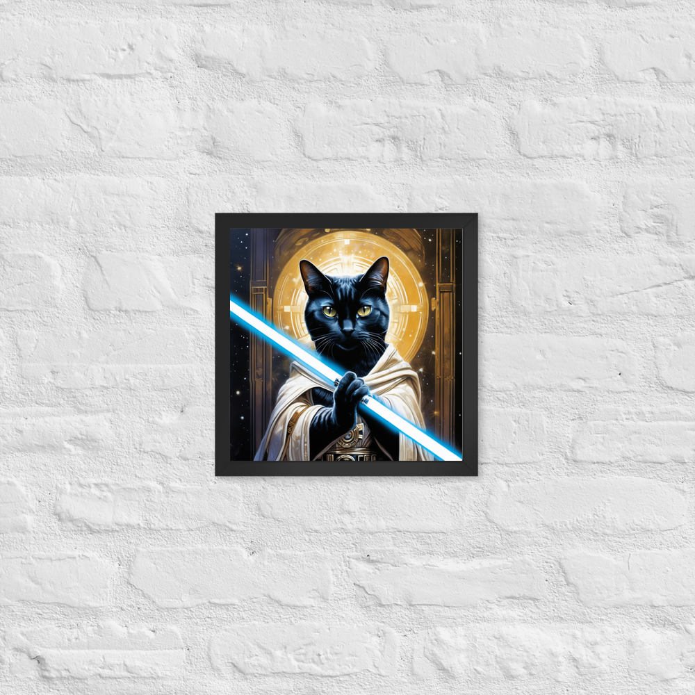 PugMug Custom Black American Shorthair Cat Framed Print