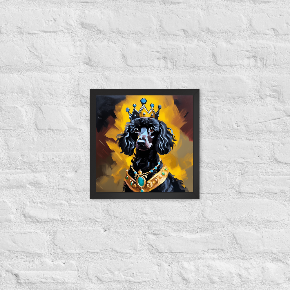 PugMug Custom Black Poodle Framed Print