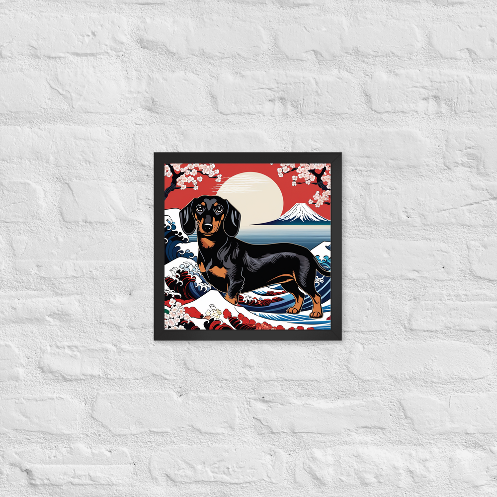 PugMug Custom Black Dachshund Framed Print