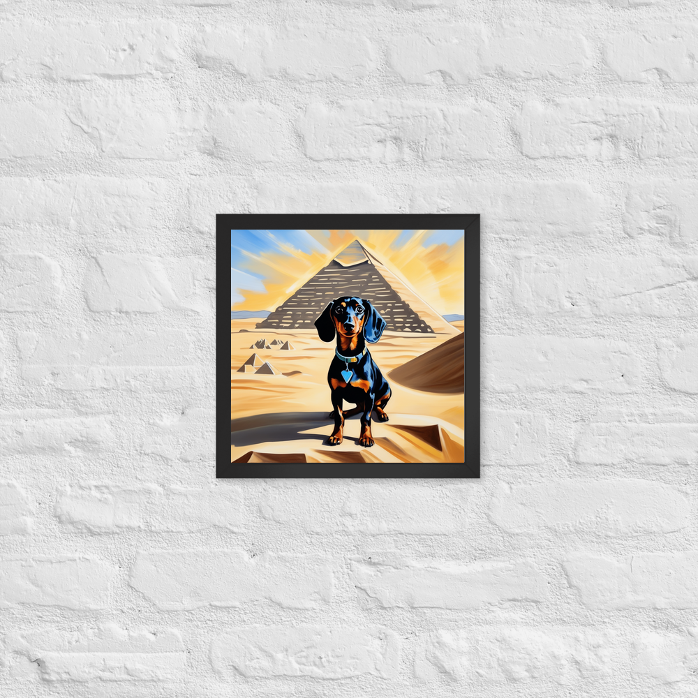 PugMug Custom Black Dachshund Framed Print