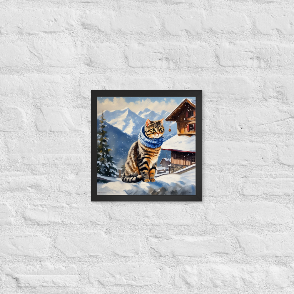 PugMug Custom Tabby Scottish Fold Cat Framed Print