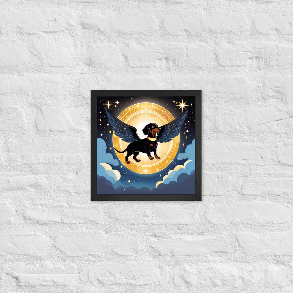 PugMug Custom Black Dachshund Framed Print