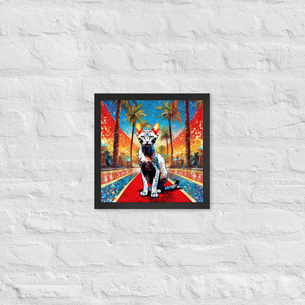 PugMug Custom Tabby Devon Rex Cat Framed Print