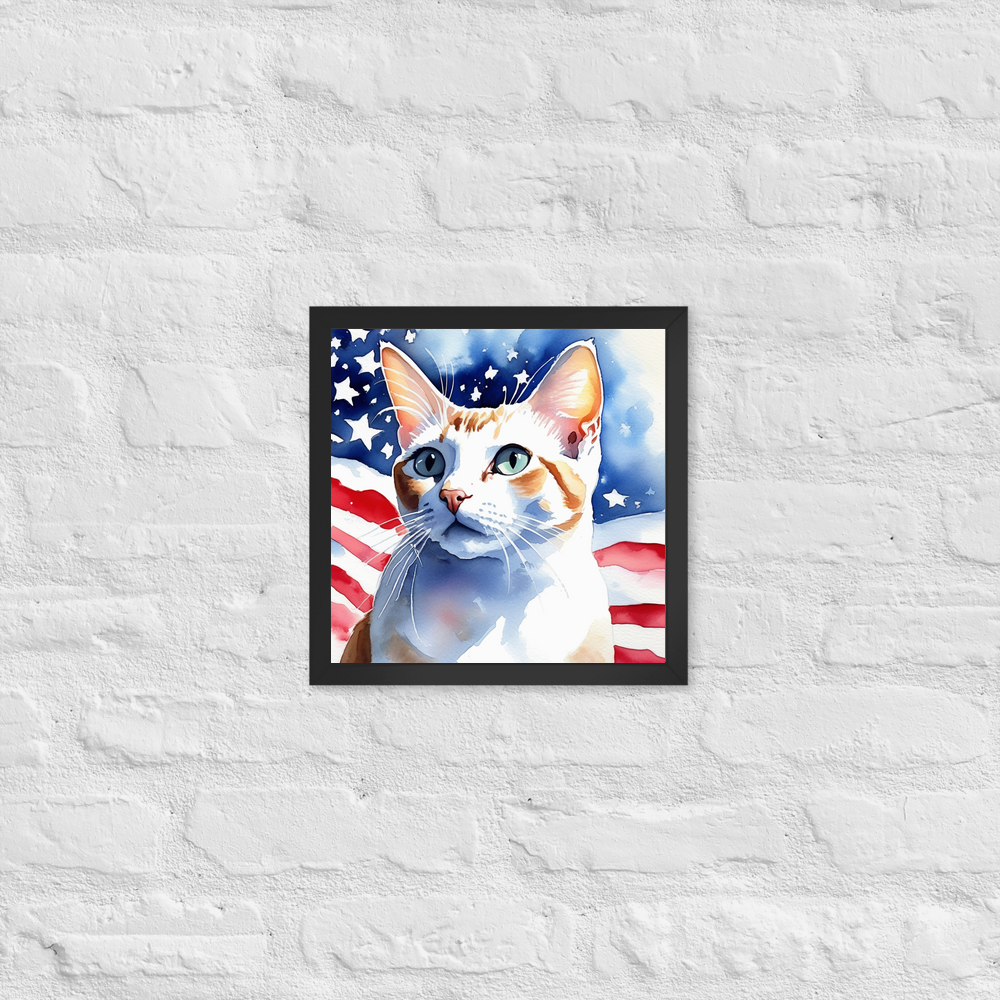 PugMug Custom White Abyssinian Cat Framed Print