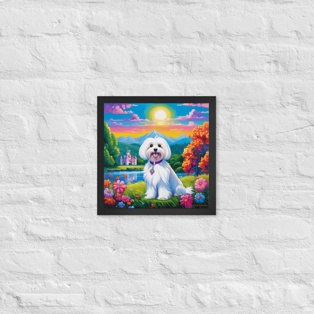 PugMug Custom White Havanese Dog Framed Print