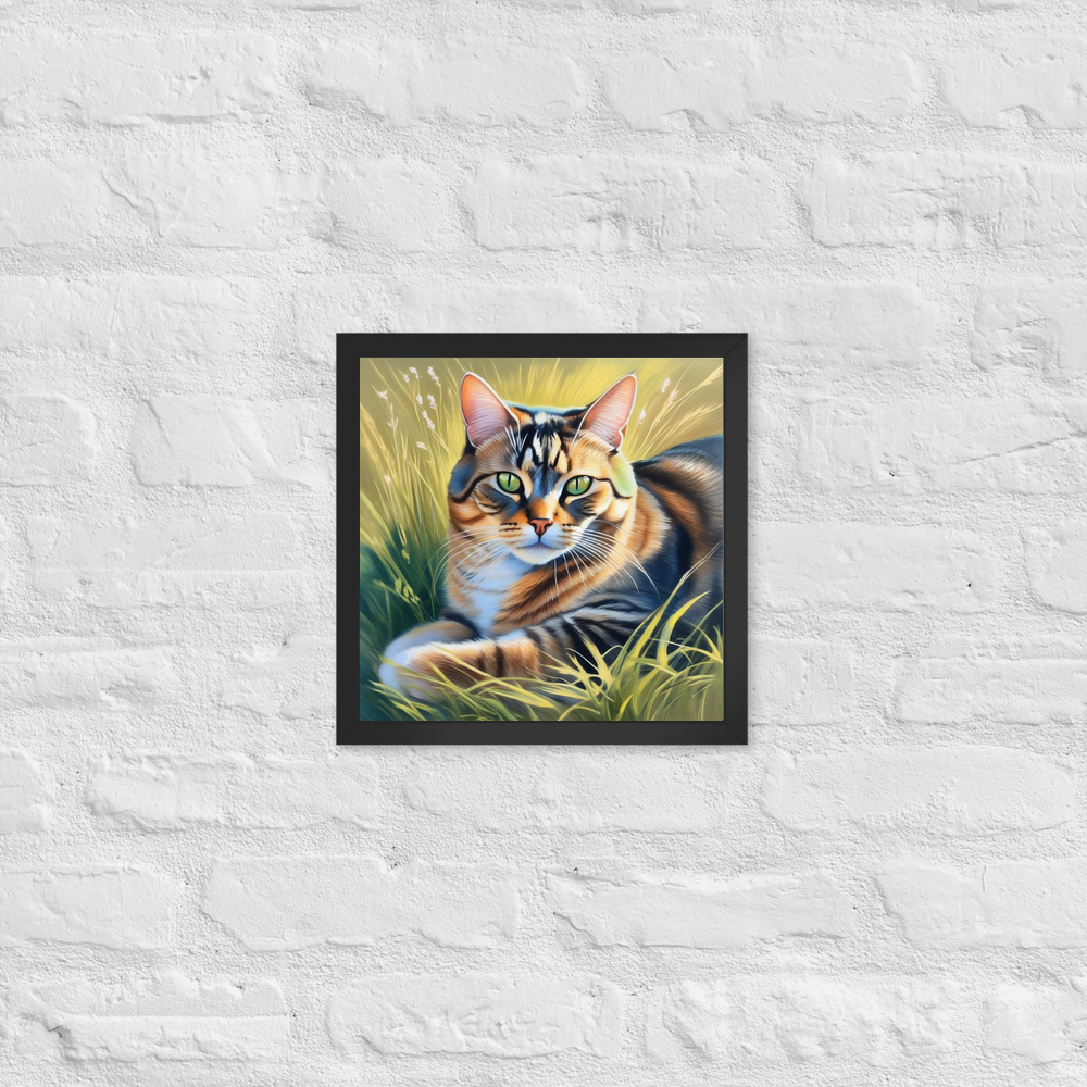 PugMug Custom Tabby Exotic Cat Framed Print