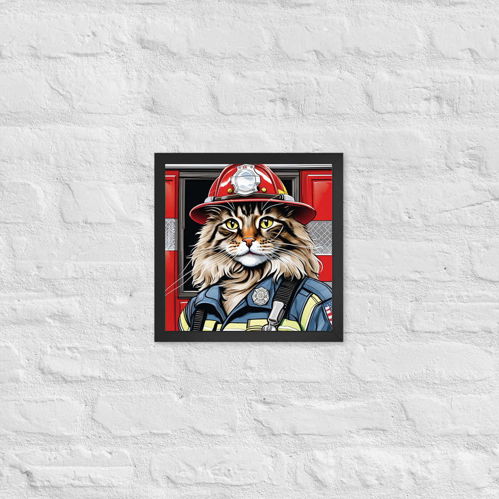PugMug Custom Tabby Maine Coon Cat Framed Print