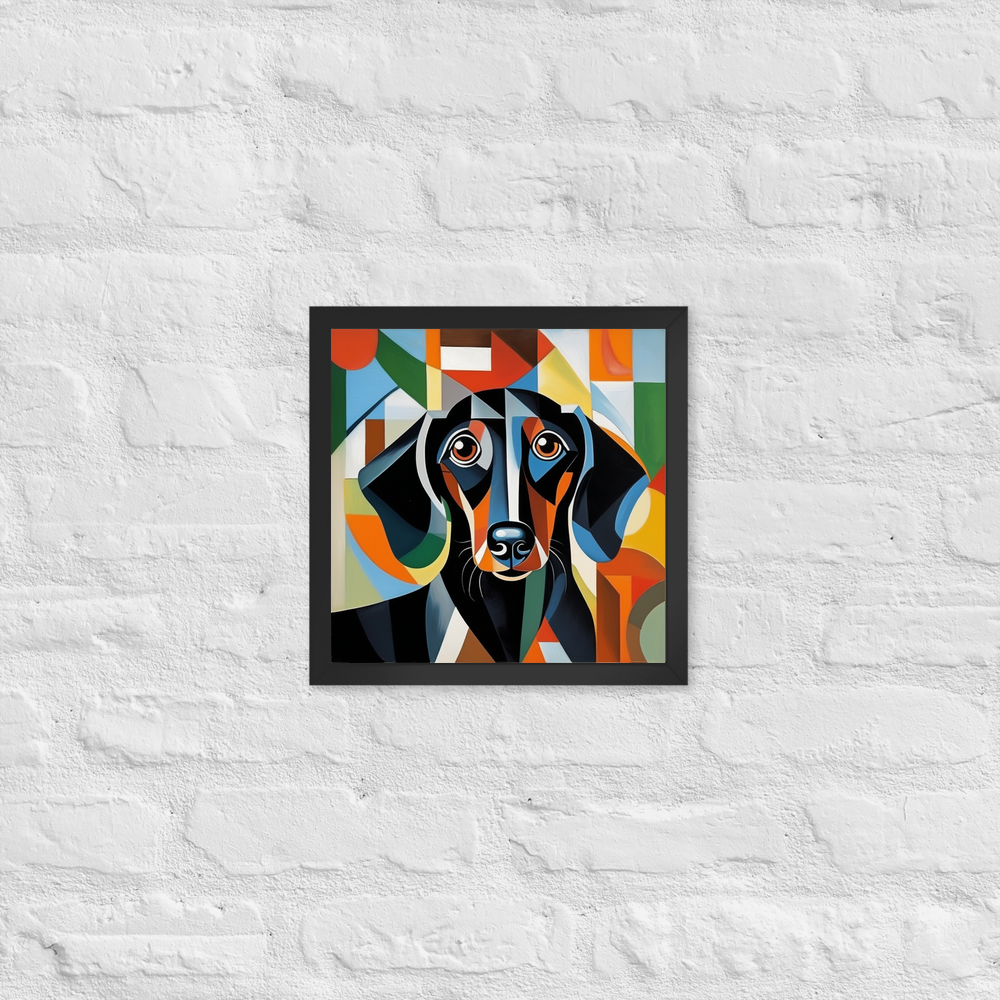 PugMug Custom Black Dachshund Framed Print