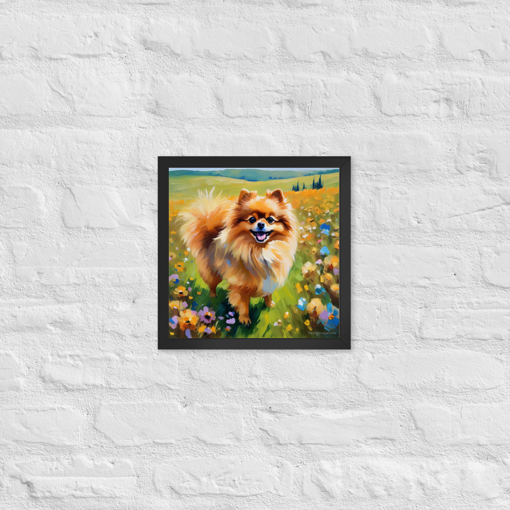 PugMug Custom Tan Pomeranian Framed Print