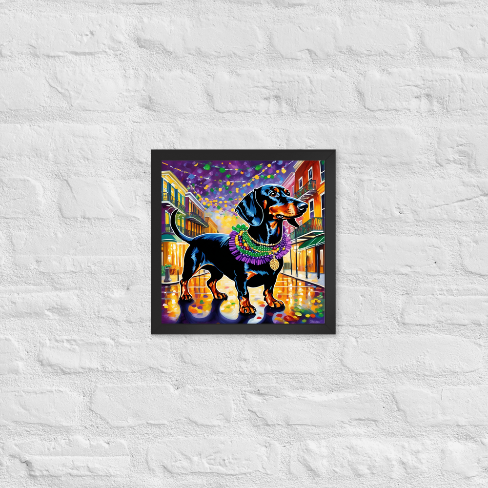 PugMug Custom Black Dachshund Framed Print