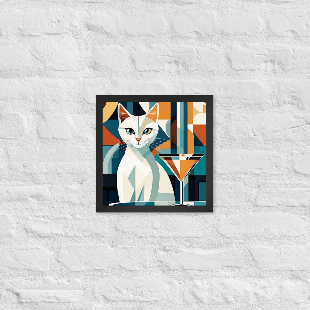 PugMug Custom White Companion Cat Framed Print