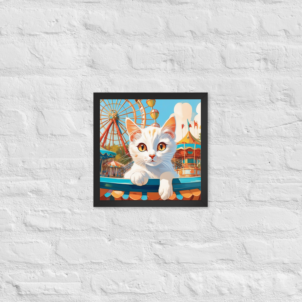 PugMug Custom White Companion Cat Framed Print