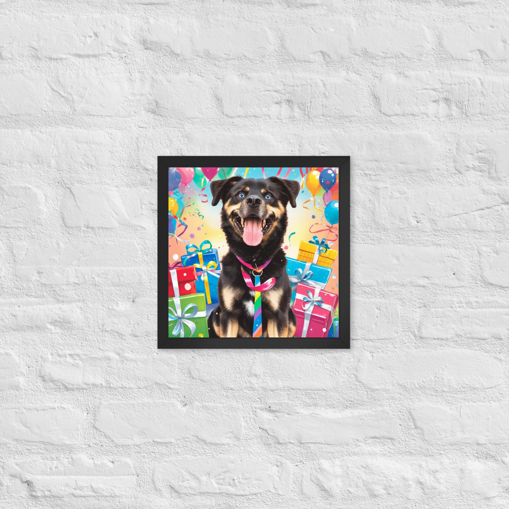 PugMug Custom Blue Framed Print