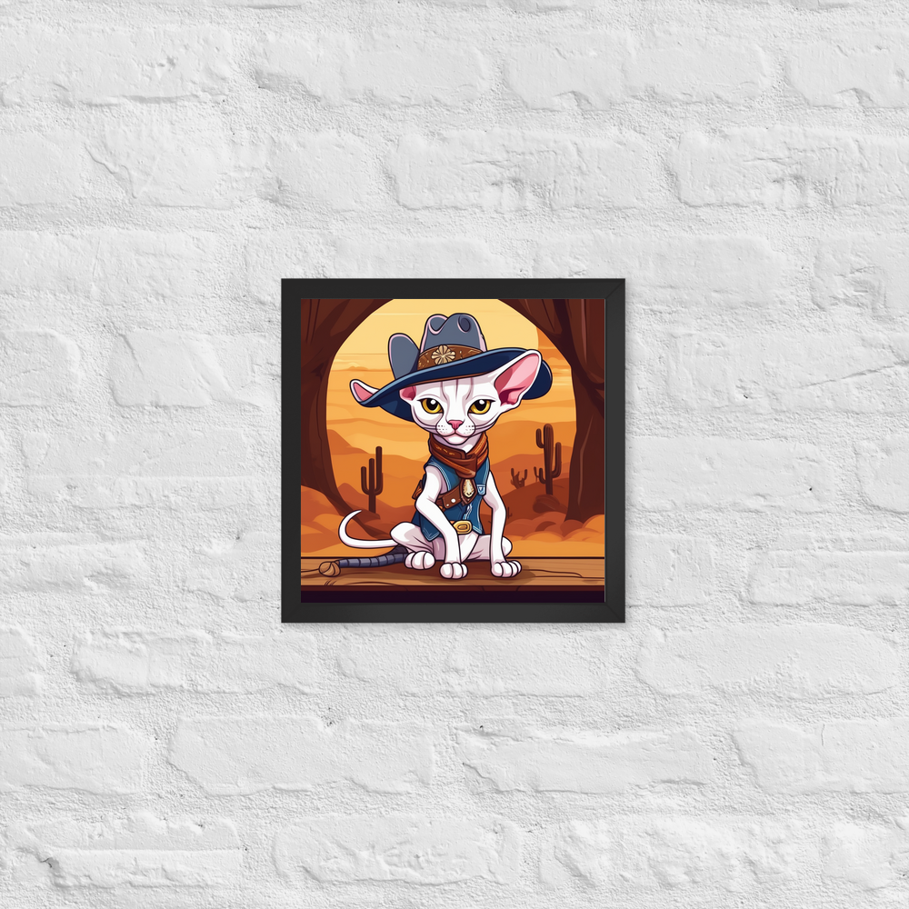 PugMug Custom White Sphynx Cat Framed Print