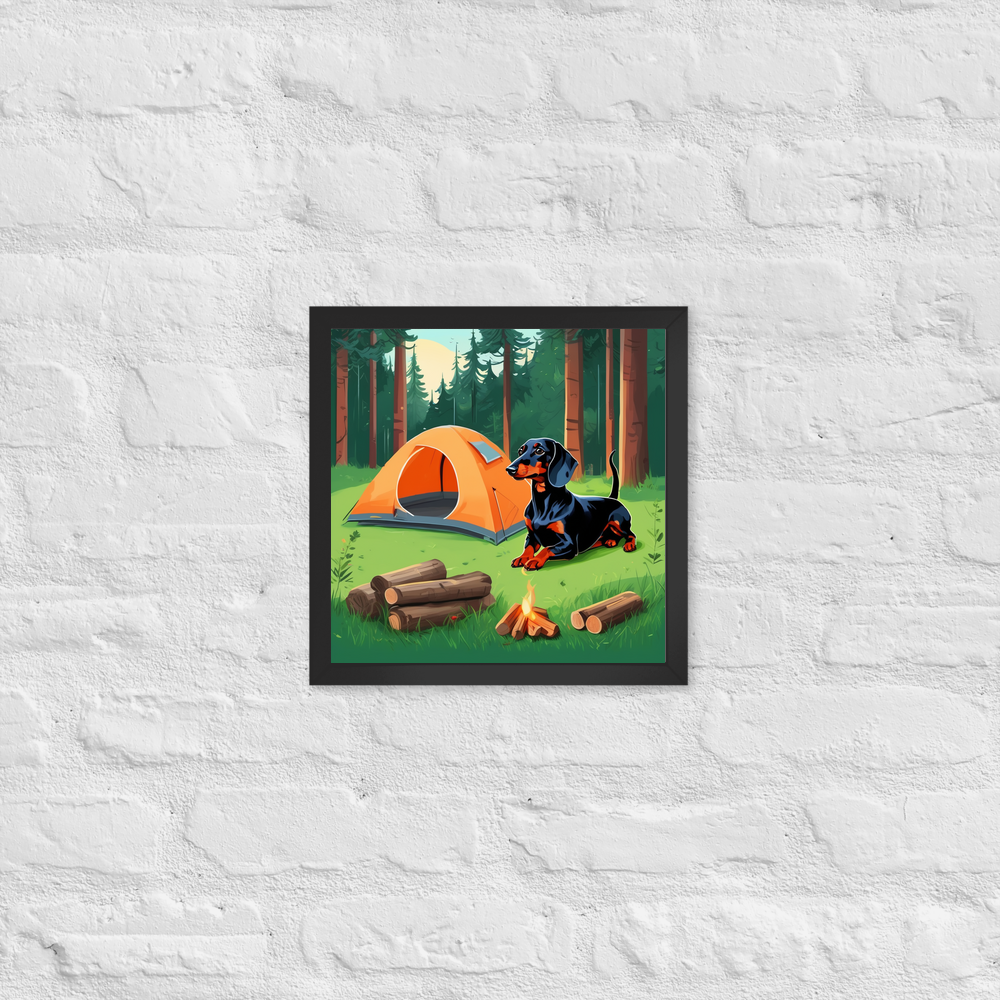 PugMug Custom Black Dachshund Framed Print