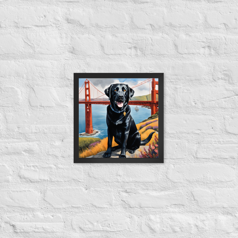 PugMug Custom Black Labrador Retriever Framed Print