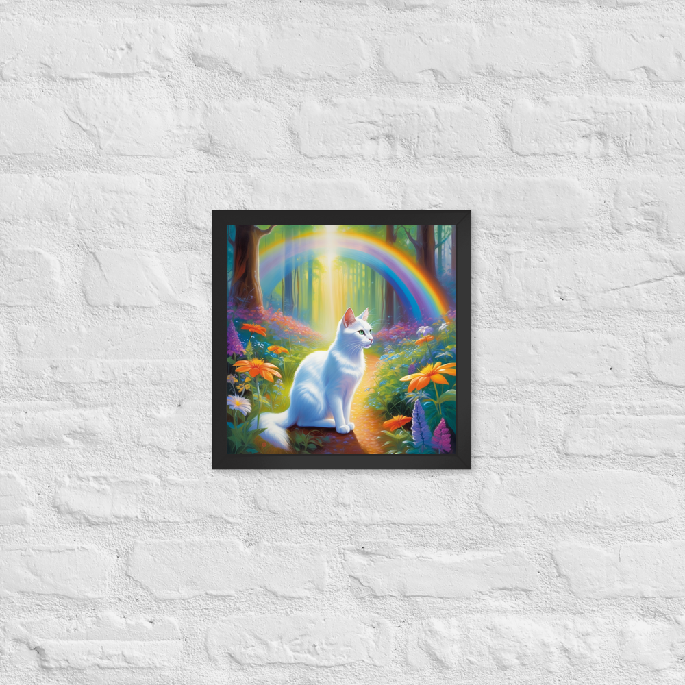 PugMug Custom White Companion Cat Framed Print