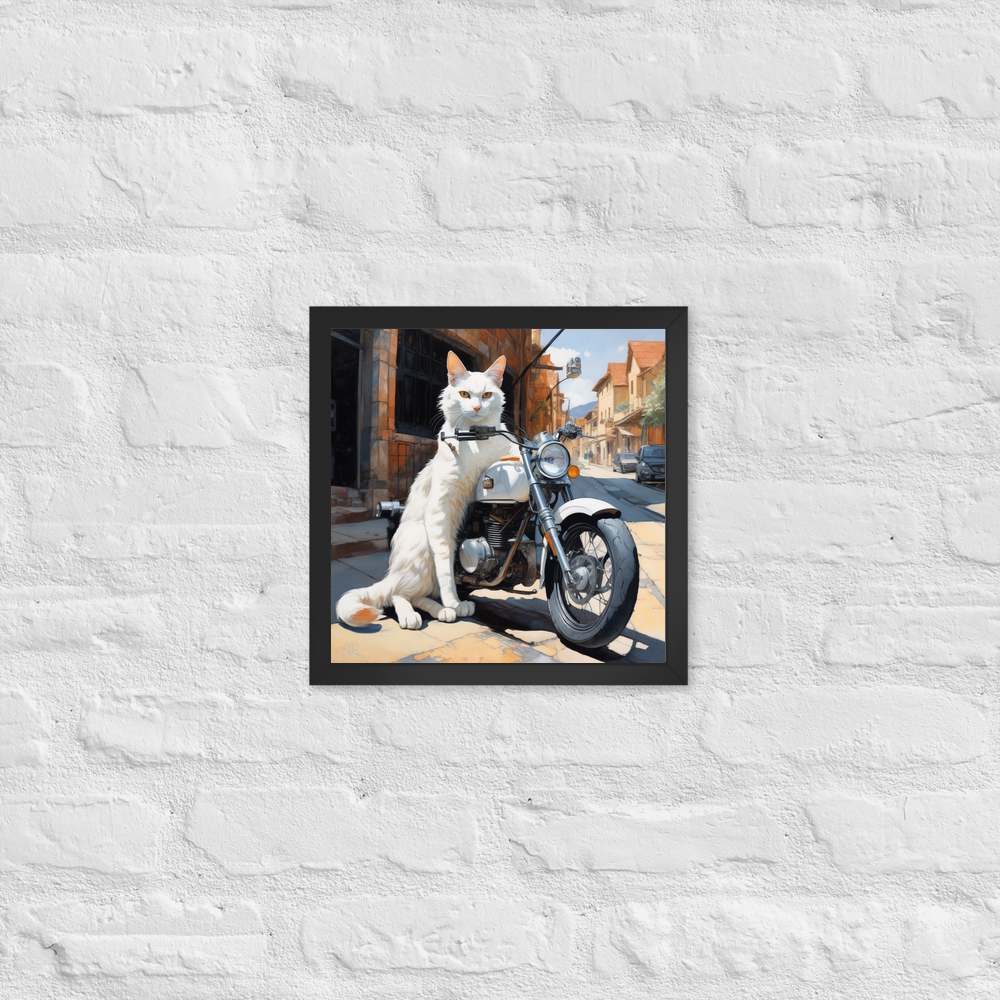PugMug Custom White Companion Cat Framed Print