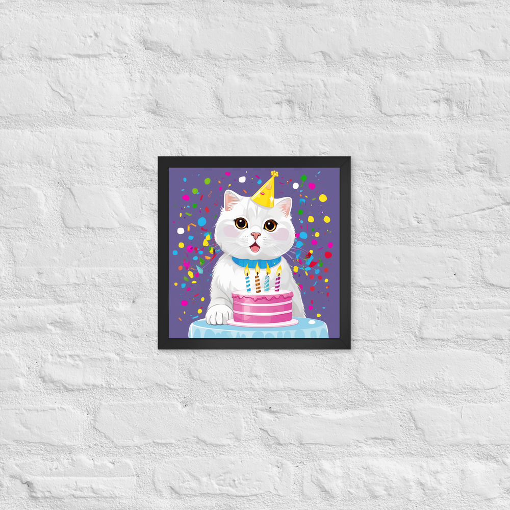 PugMug Custom White Scottish Fold Cat Framed Print