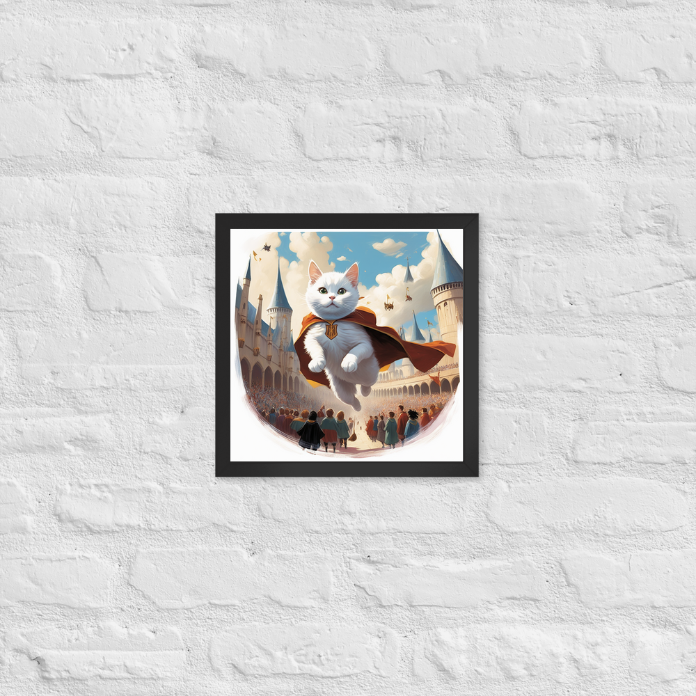 PugMug Custom White Companion Cat Framed Print