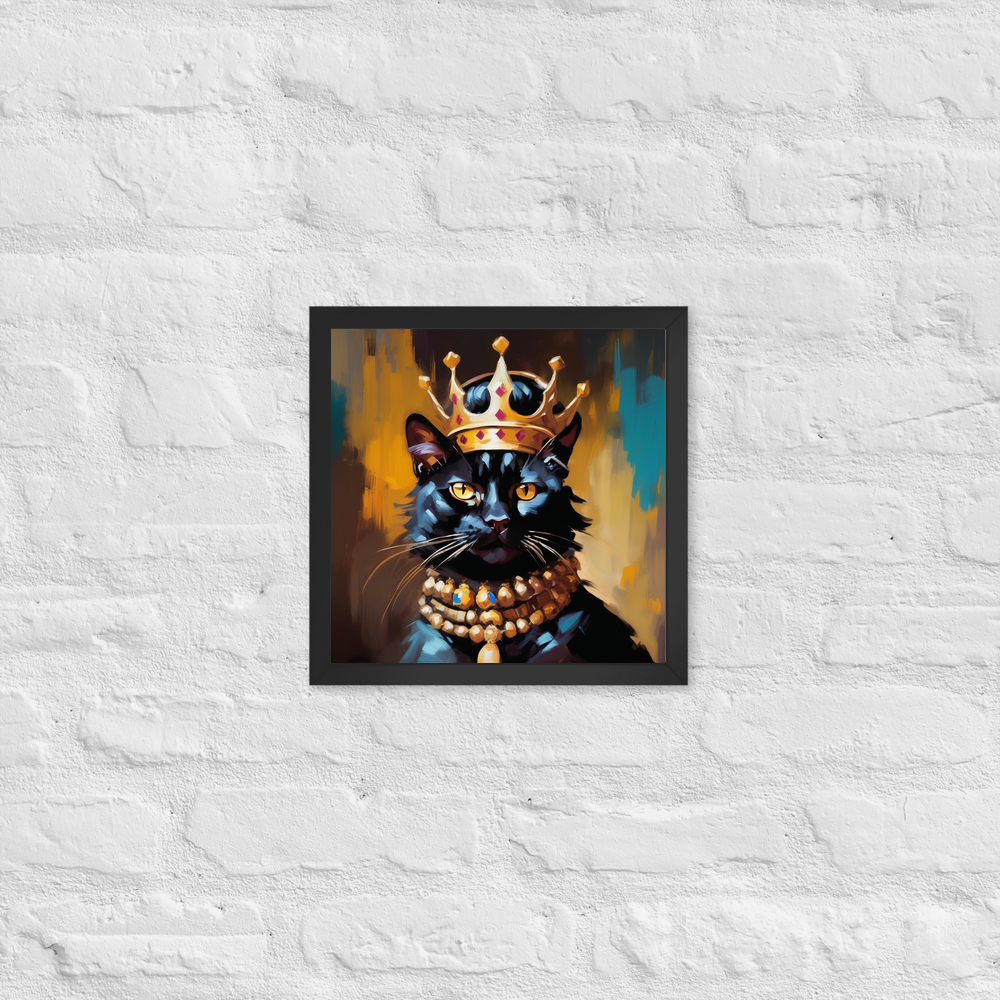 PugMug Custom Black Exotic Cat Framed Print