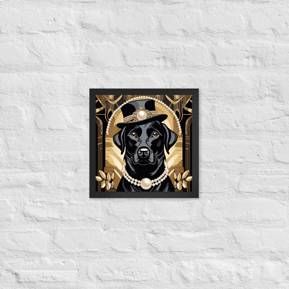 PugMug Custom Black Labrador Retriever Framed Print