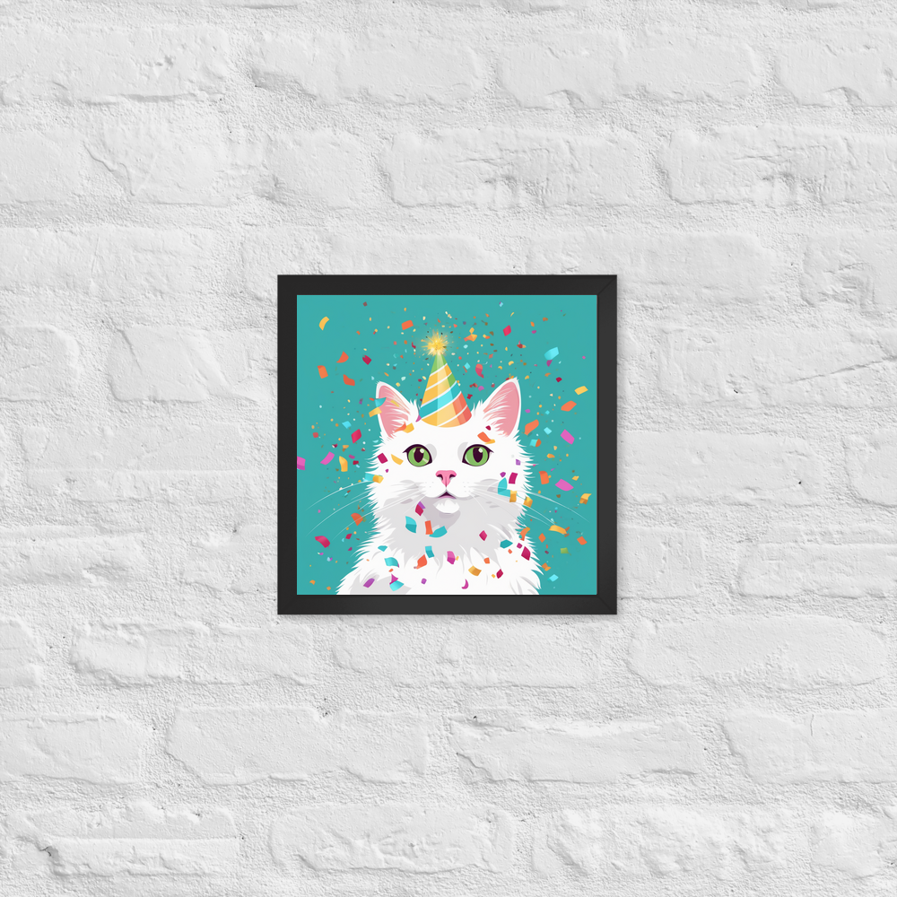 PugMug Custom White Companion Cat Framed Print