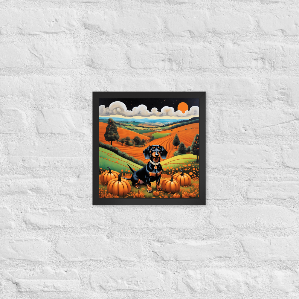 PugMug Custom Black Dachshund Framed Print