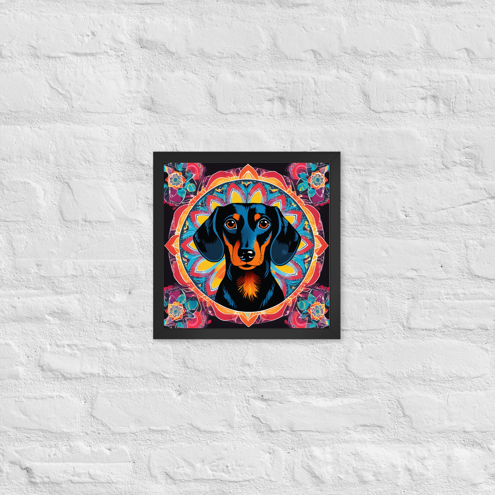 PugMug Custom Black Dachshund Framed Print