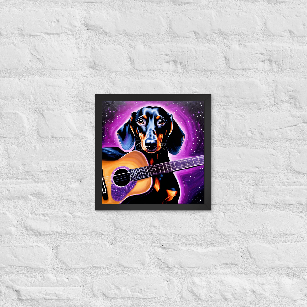 PugMug Custom Black Dachshund Framed Print