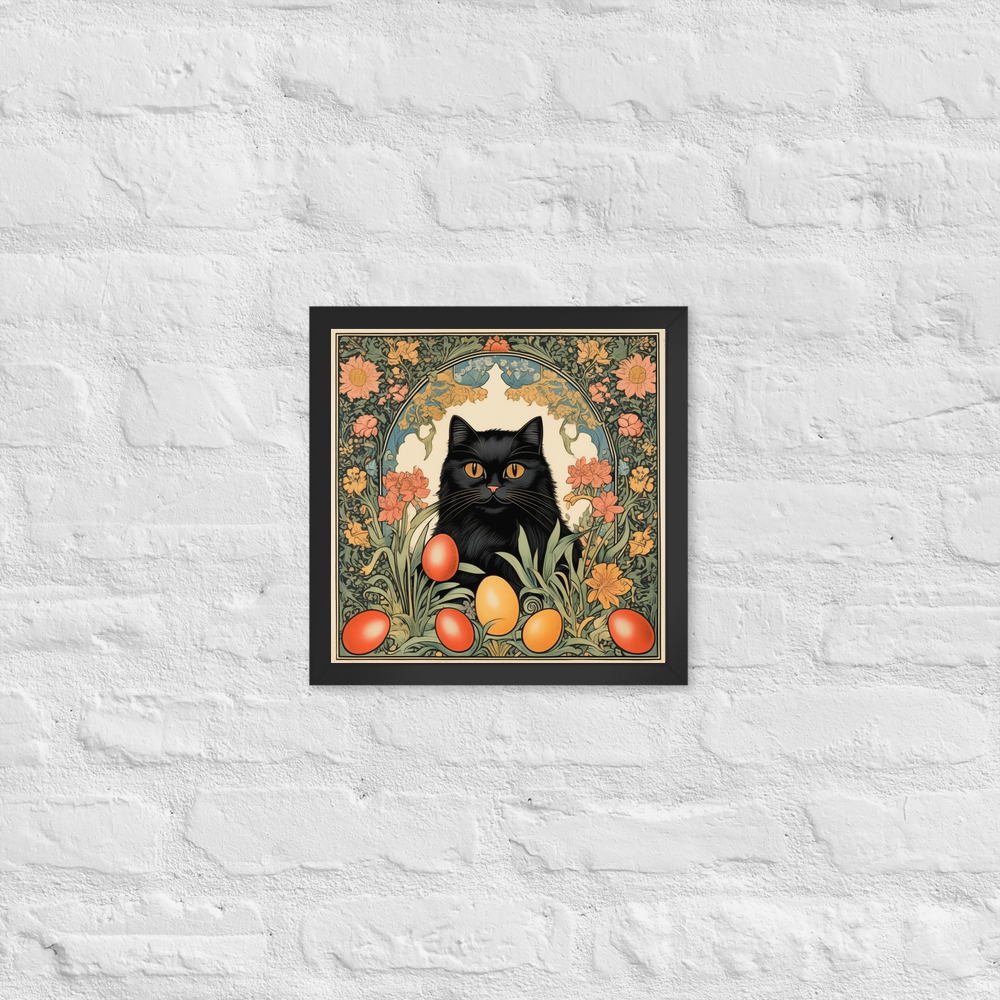PugMug Custom Black Persian Cat Framed Print
