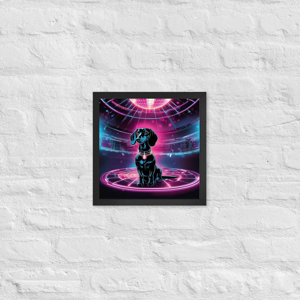 PugMug Custom Black Dachshund Framed Print