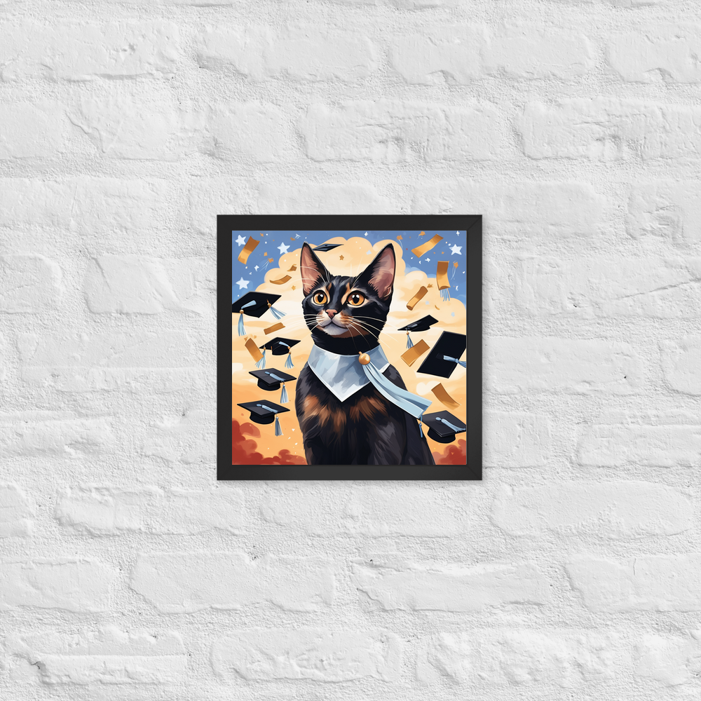 PugMug Custom Black Abyssinian Cat Framed Print
