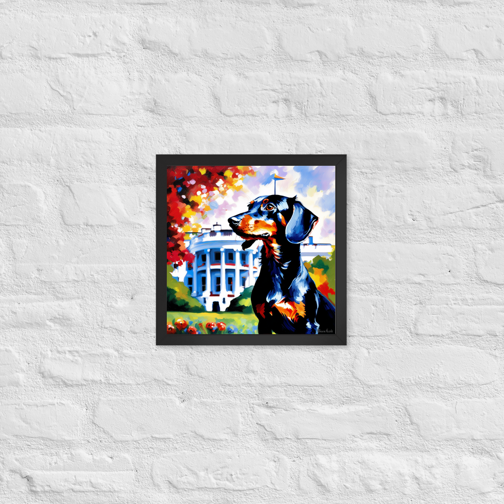 PugMug Custom Black Dachshund Framed Print