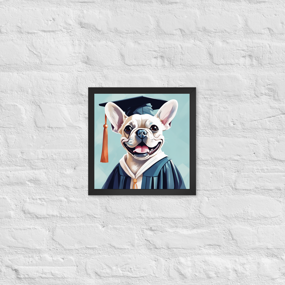 PugMug Custom White French Bulldog Framed Print
