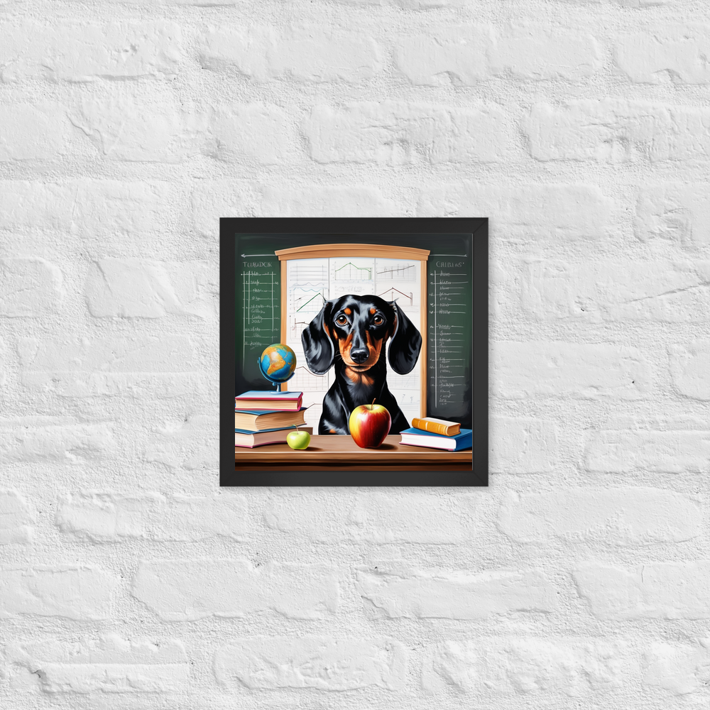 PugMug Custom Black Dachshund Framed Print
