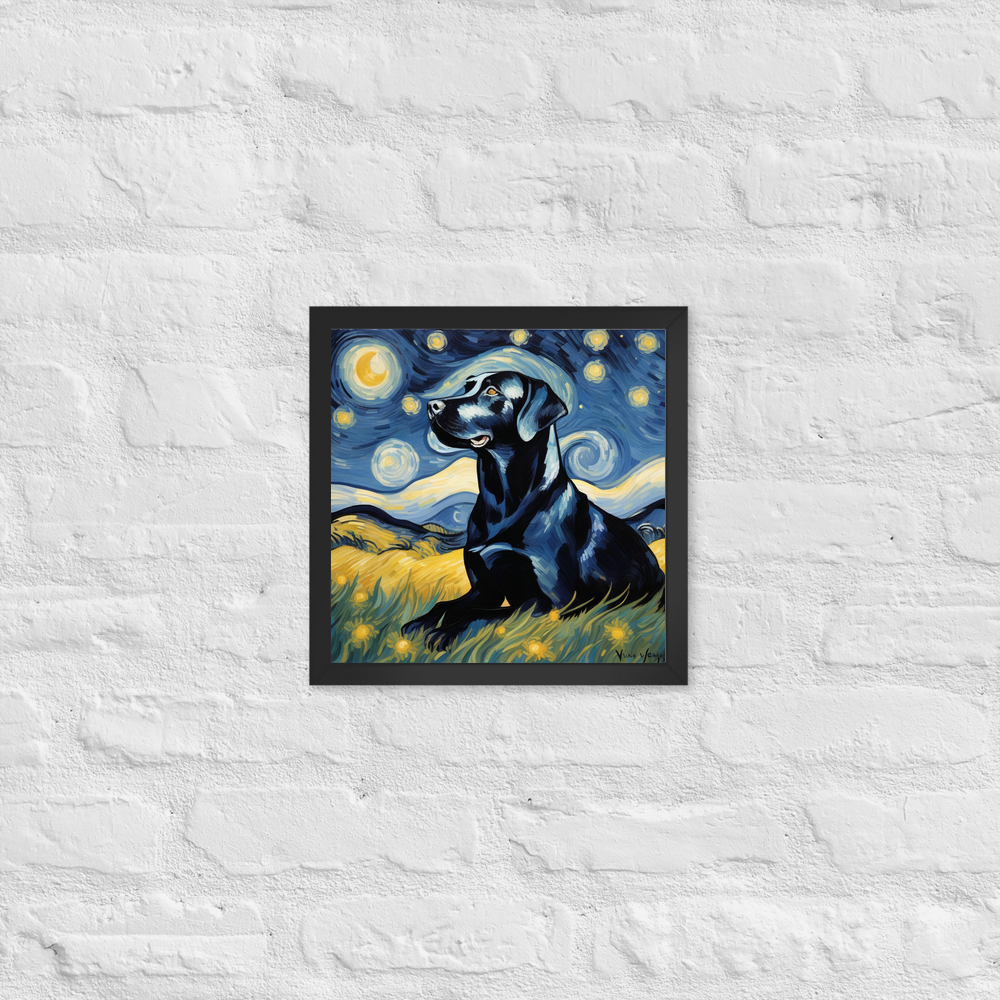 PugMug Custom Black Labrador Retriever Framed Print