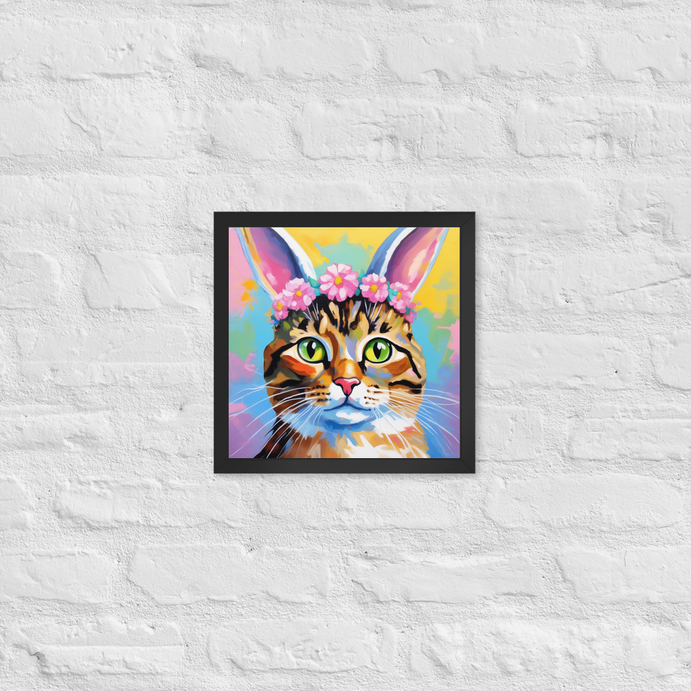 PugMug Custom Tabby Exotic Cat Framed Print