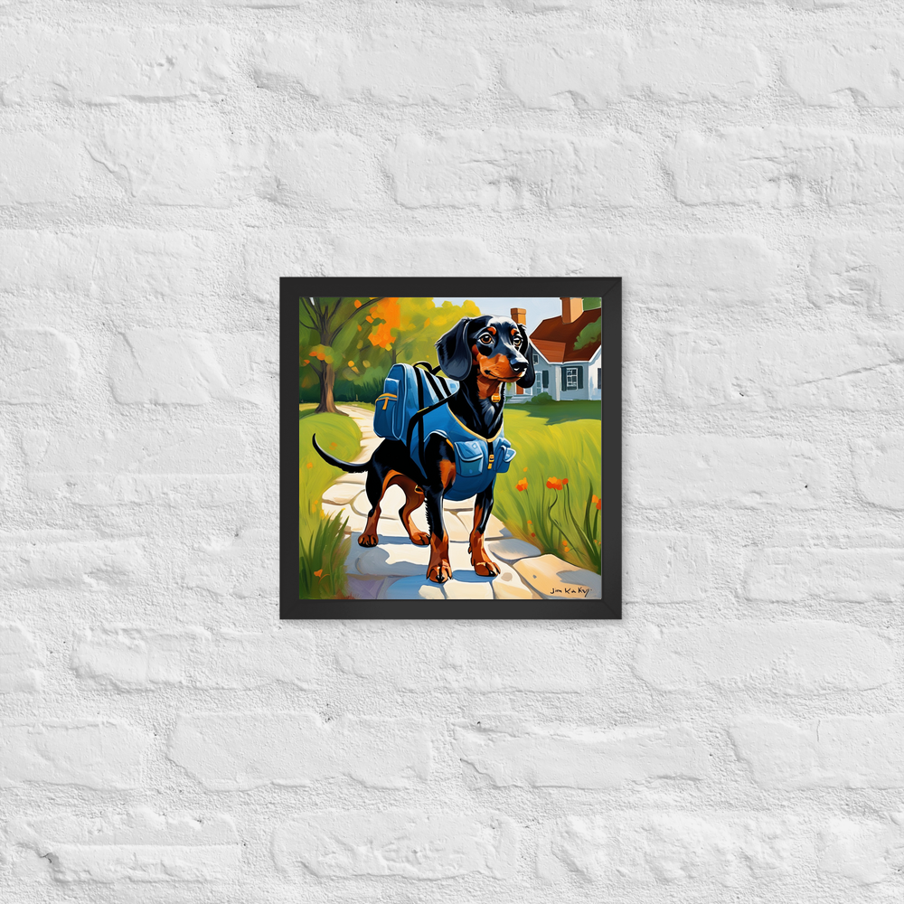 PugMug Custom Black Dachshund Framed Print