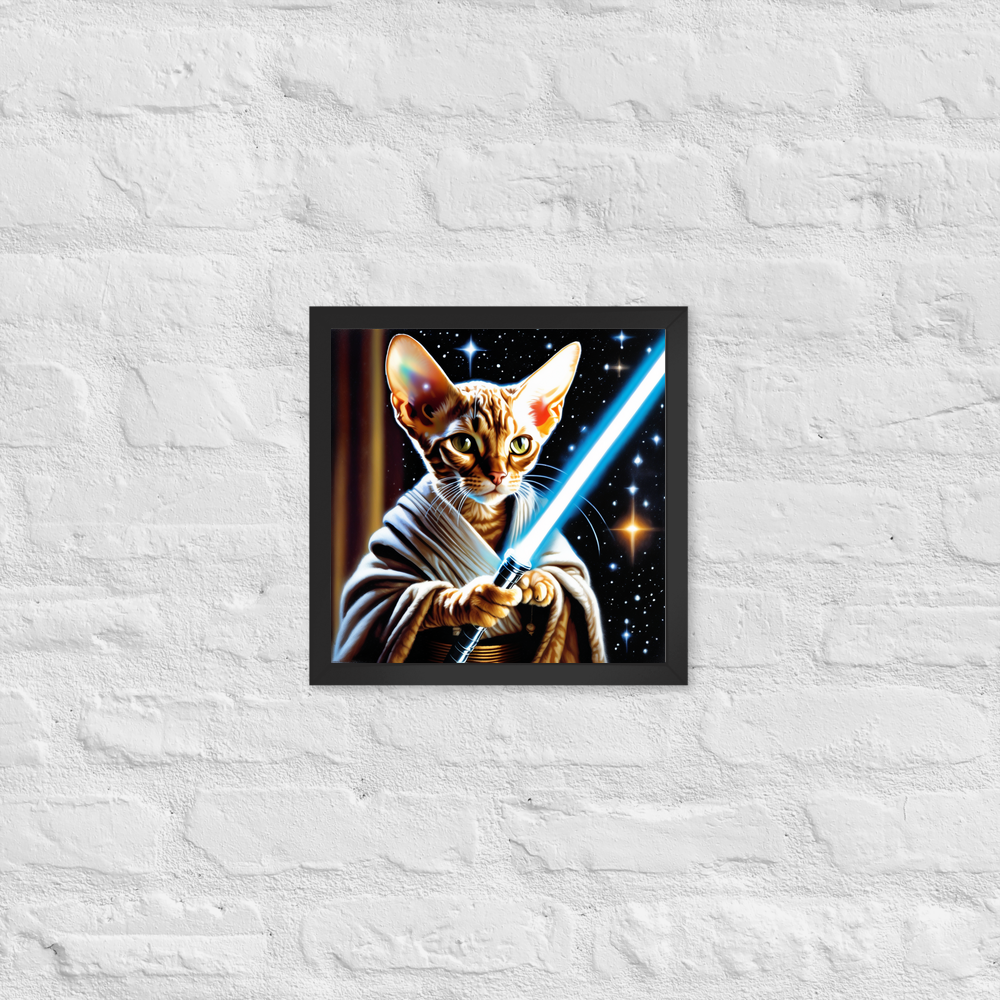 PugMug Custom Tabby Devon Rex Cat Framed Print