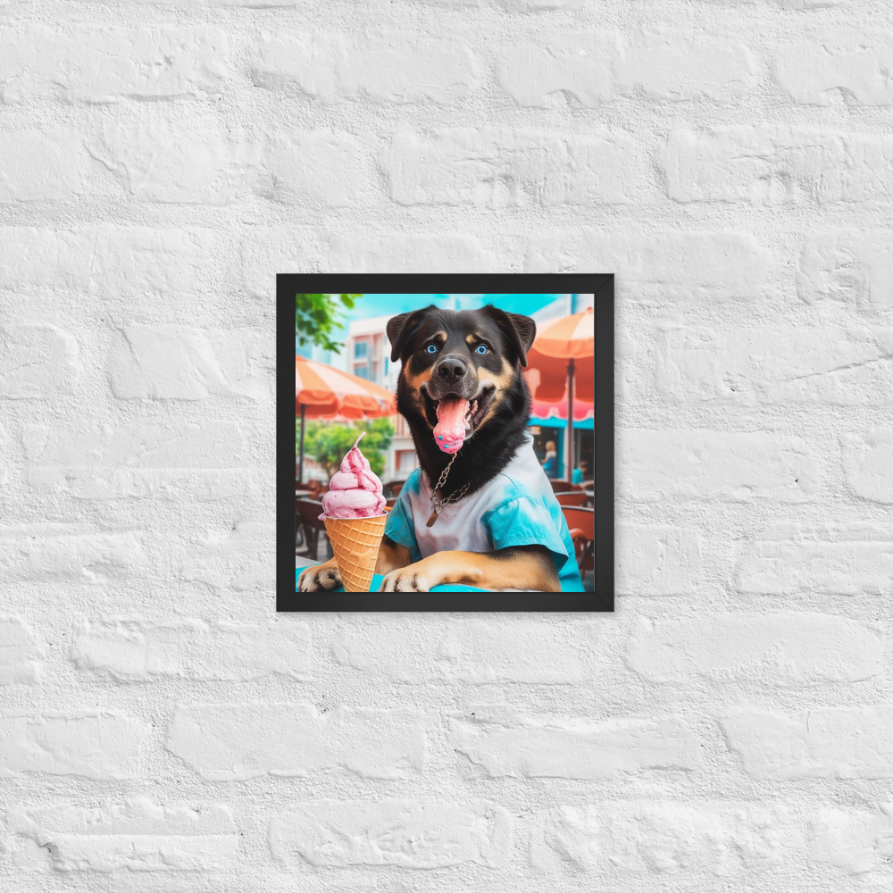 PugMug Custom Blue Framed Print