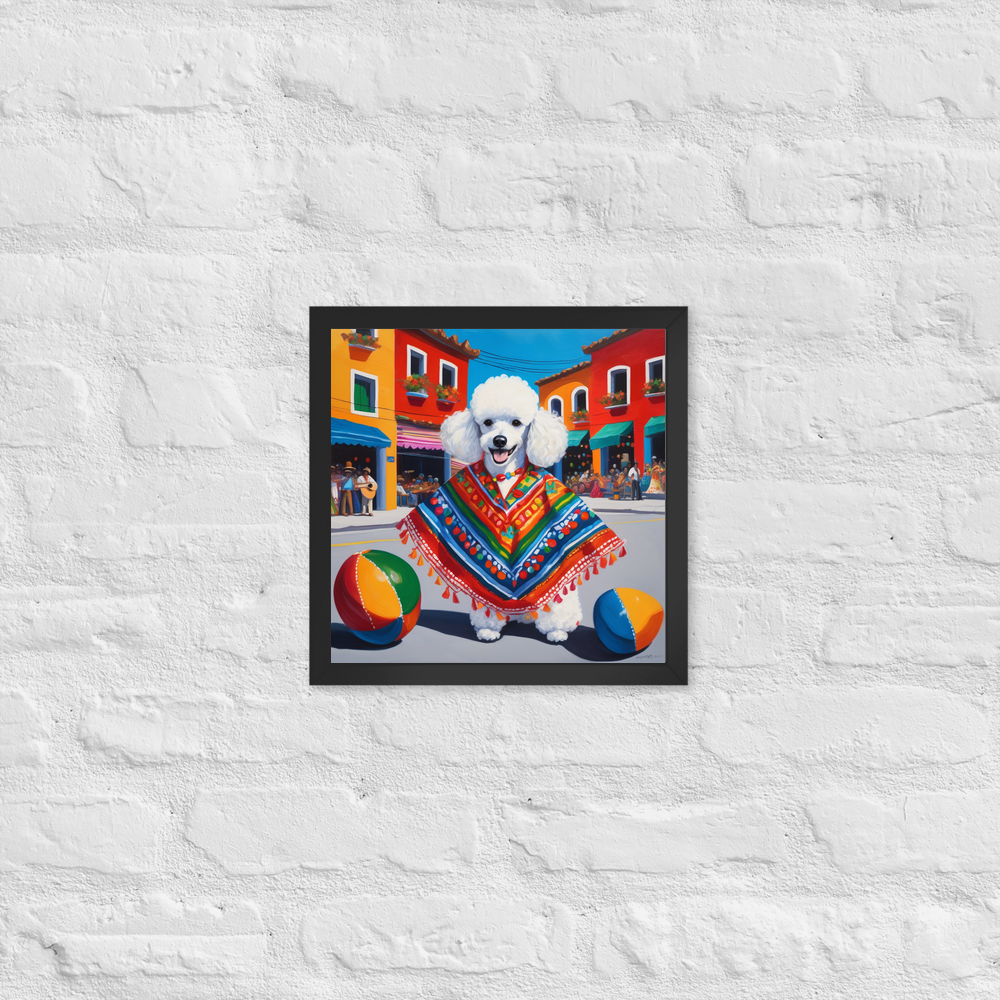 PugMug Custom White Poodle Framed Print