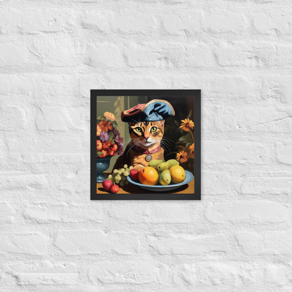 PugMug Custom Tabby Abyssinian Cat Framed Print