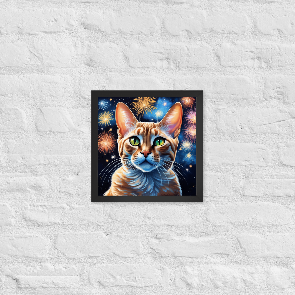 PugMug Custom Tabby Devon Rex Cat Framed Print