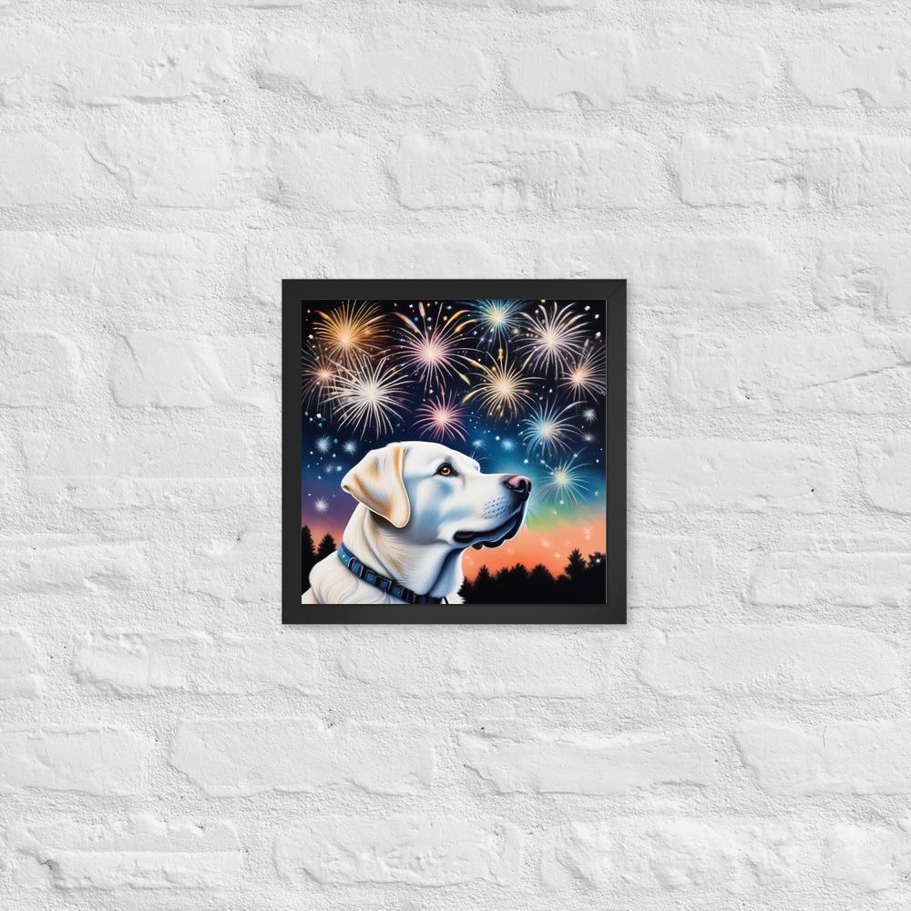 PugMug Custom White Labrador Retriever Framed Print