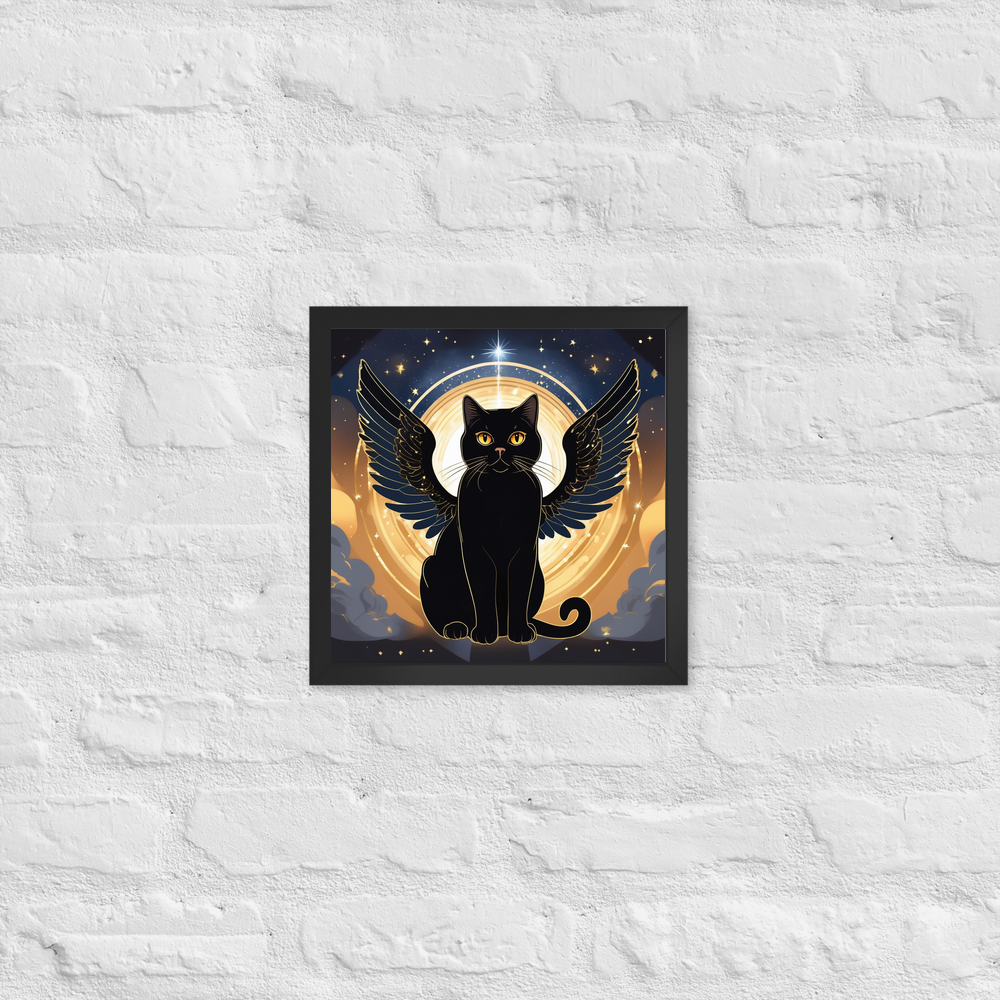 PugMug Custom Black British Shorthair Cat Framed Print