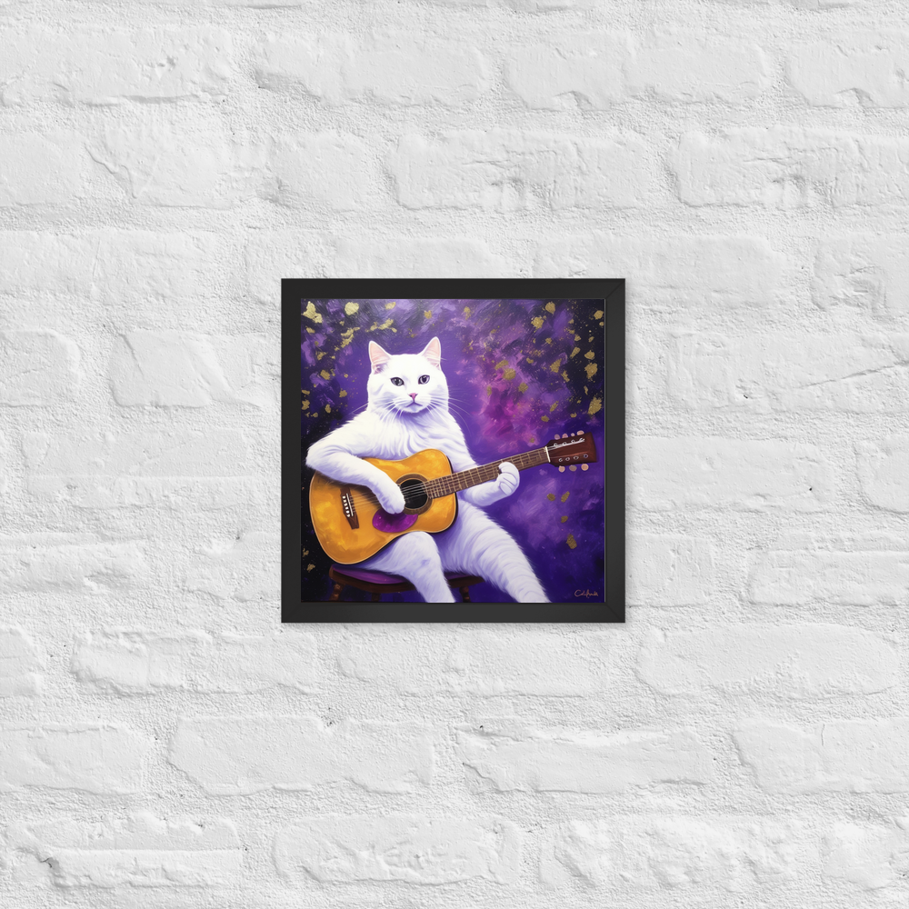 PugMug Custom White Companion Cat Framed Print