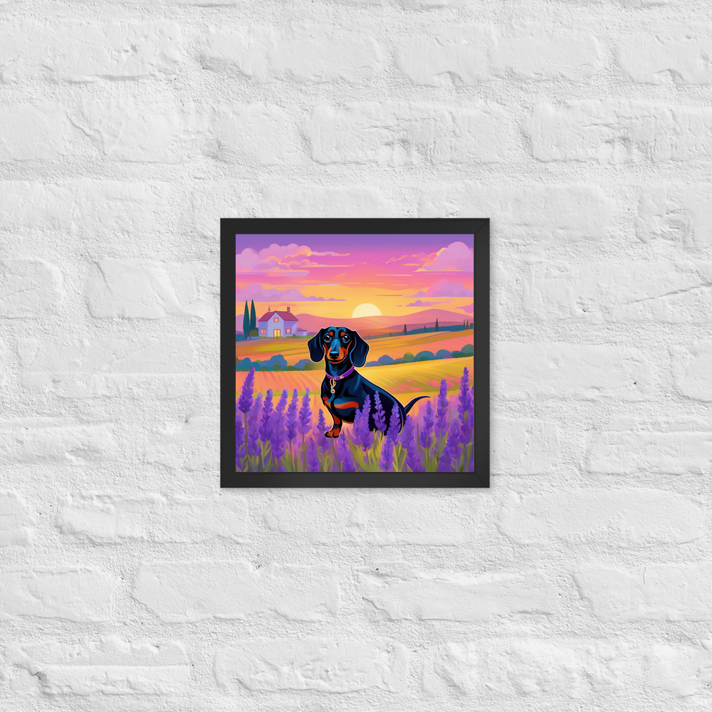 PugMug Custom Black Dachshund Framed Print