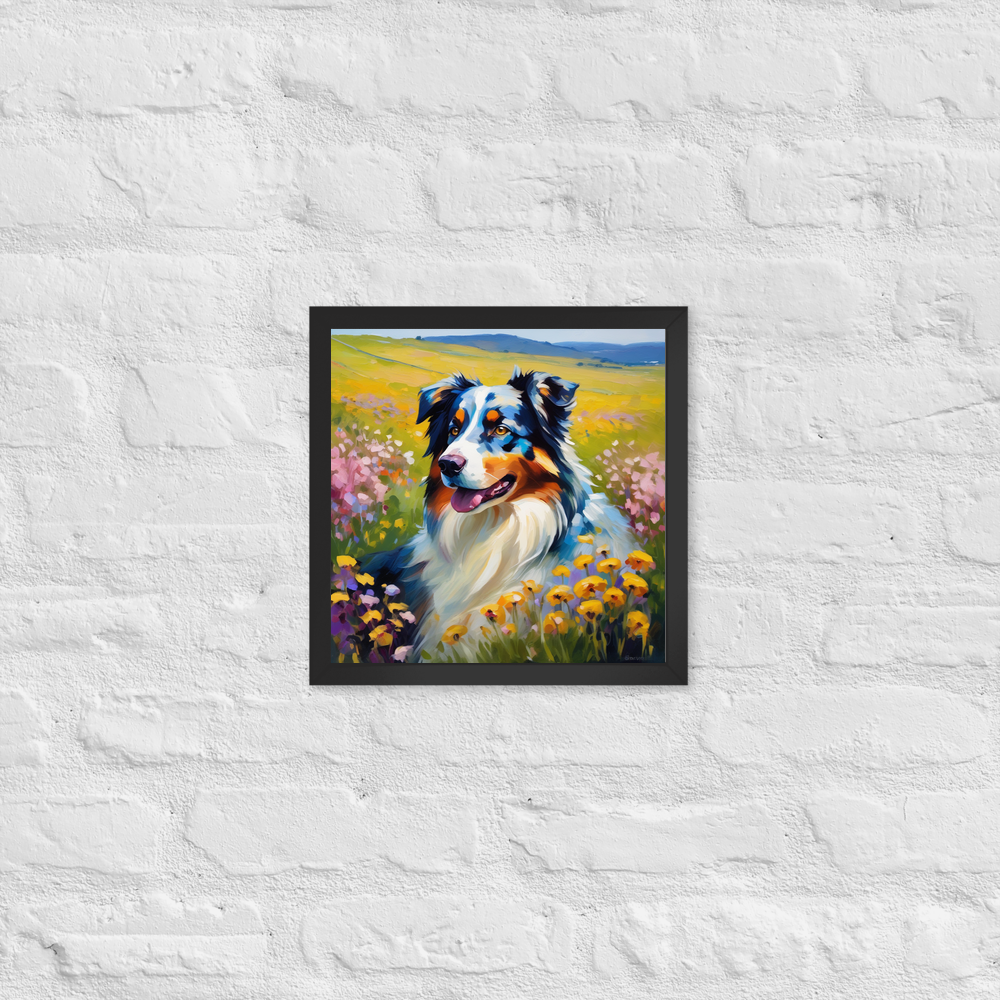 PugMug Custom Australian Shepherd Dog Framed Print