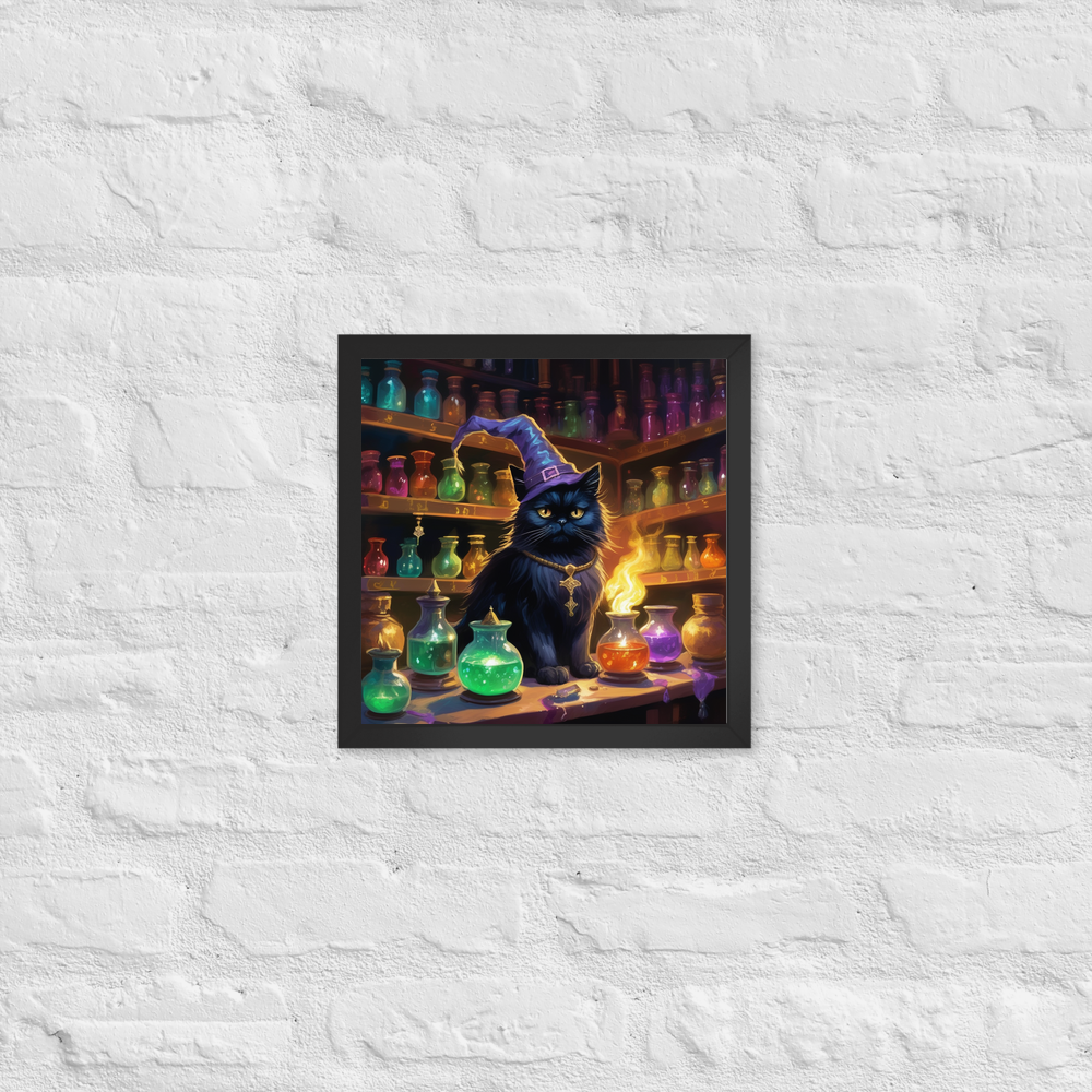 PugMug Custom Black Persian Cat Framed Print